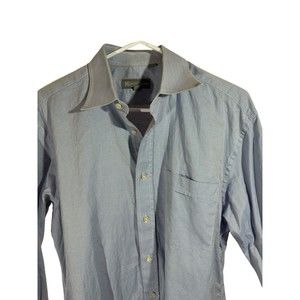 Pendleton Bridgeport Men's Button Up 100% Cotton Blue Pin Stripe Medium‎